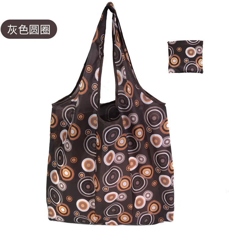 Large Foldable Reusable Eco Bag - Shoulder Shopping Tote Pouch for Grocery, Beach Toy Storage, Eco-friendly Package