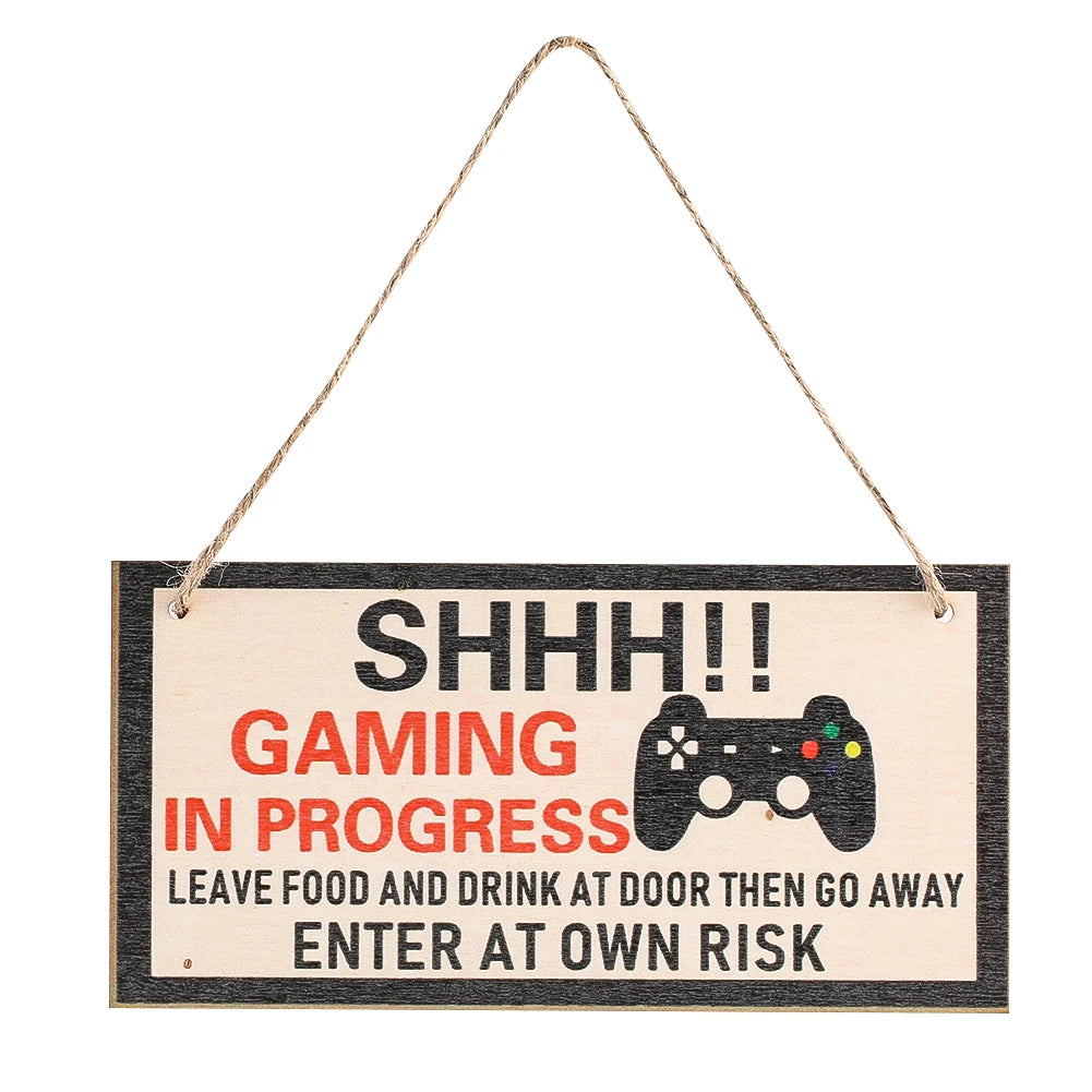 Wooden Notice Board Aesthetic Room Decor Home Wall Hanging Player Game Warning Sign Room Decoration DIY Friendship Pendant Gift