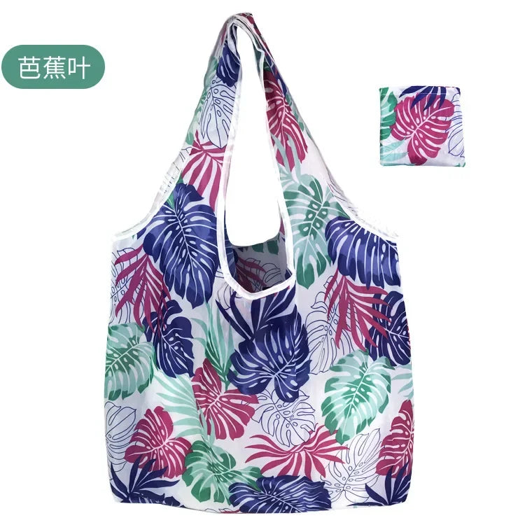 Large Foldable Reusable Eco Bag - Shoulder Shopping Tote Pouch for Grocery, Beach Toy Storage, Eco-friendly Package