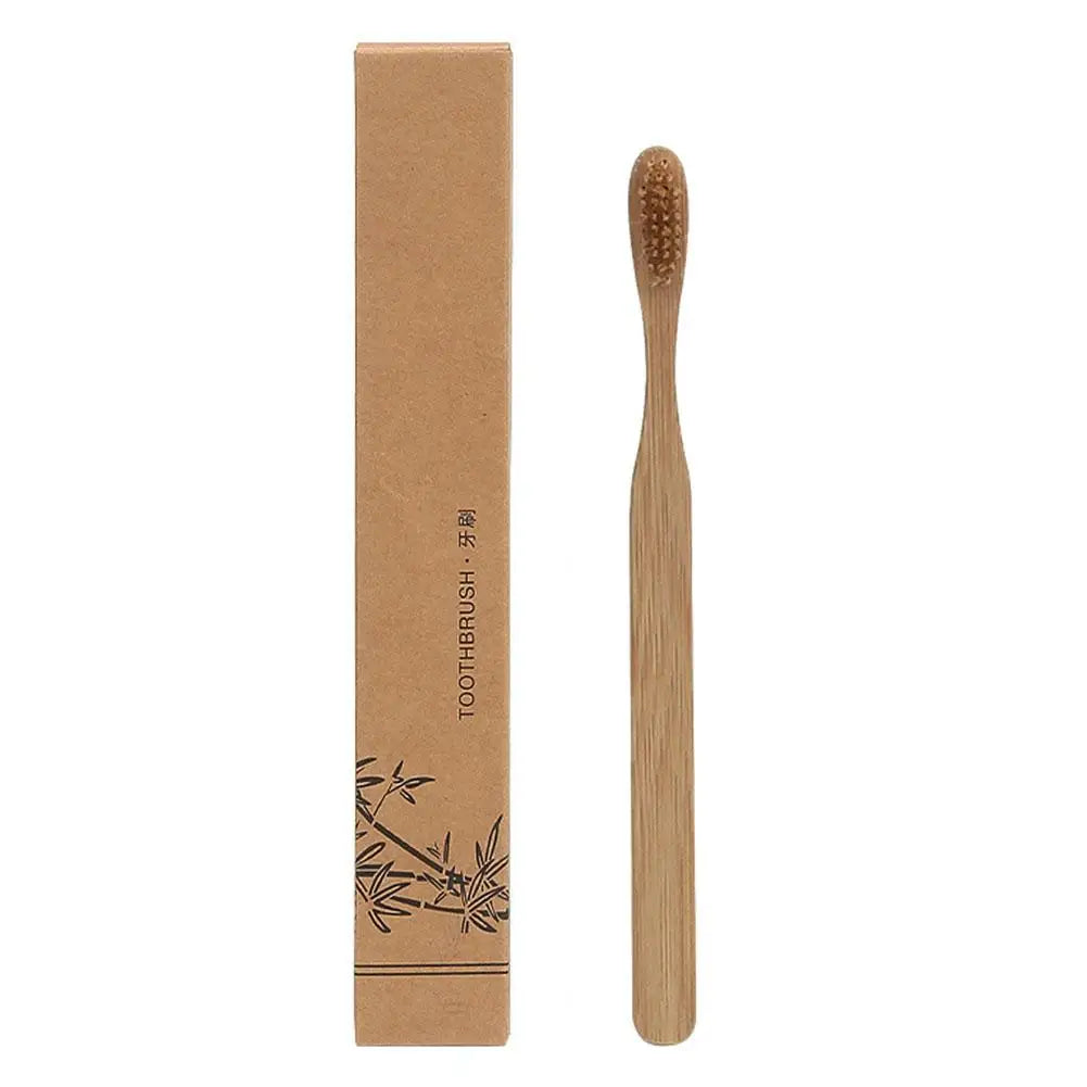 Eco Bamboo Toothbrush - Soft Bristle Charcoal Infused, Sustainable Dental Care for Adults