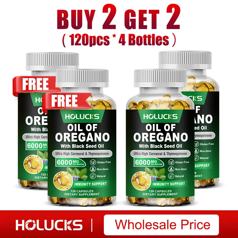 Organic Oil of Oregano Supplement, Promote Digestion, Enhance Vitality & Energy, Support Immune, Antioxidant, for Overall Health
