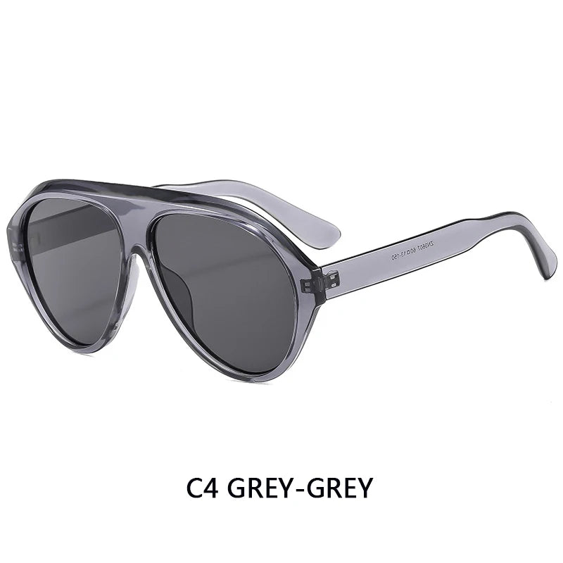 Large Frame Pilot Sunglasses Unisex Oversize Fashion Brown Sunglasses Brand Design Winter Eyewear