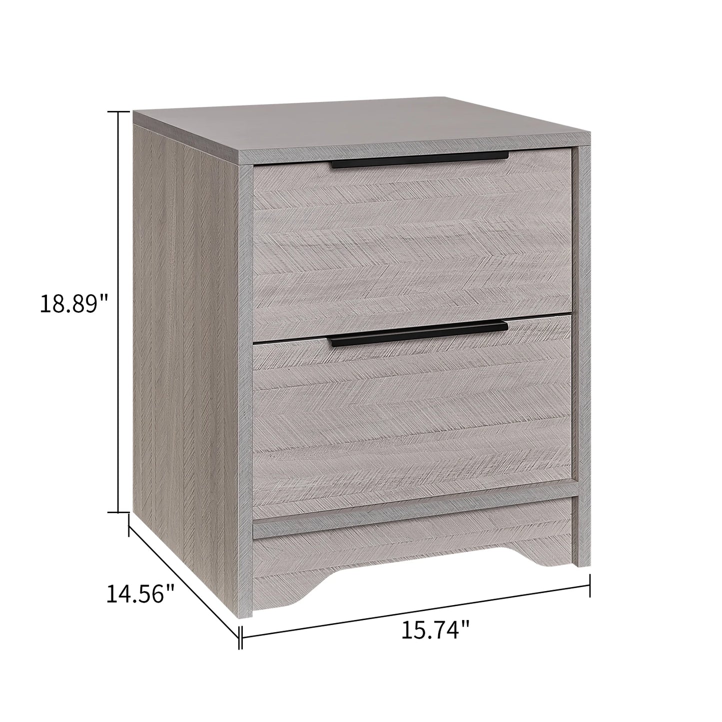 Wooden Board US-Oversea Stock Bedside Table Chest Customized Size Home Office Nightstand 2 Drawers Wooden Cabinet