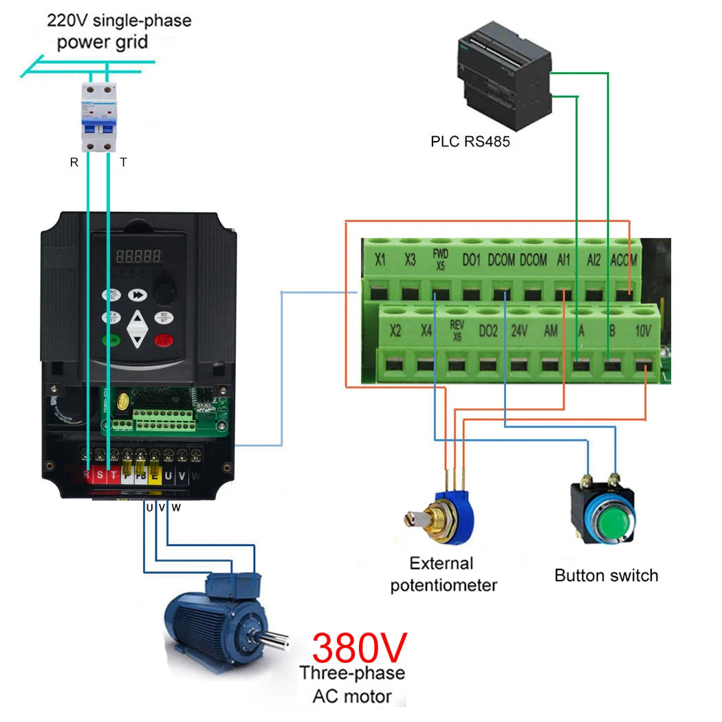 Ecogoo 2.2KW/4KW/5.5KW/7.5KW/11KW 220V single-phase input to 380V three-phase output variable frequency inverter