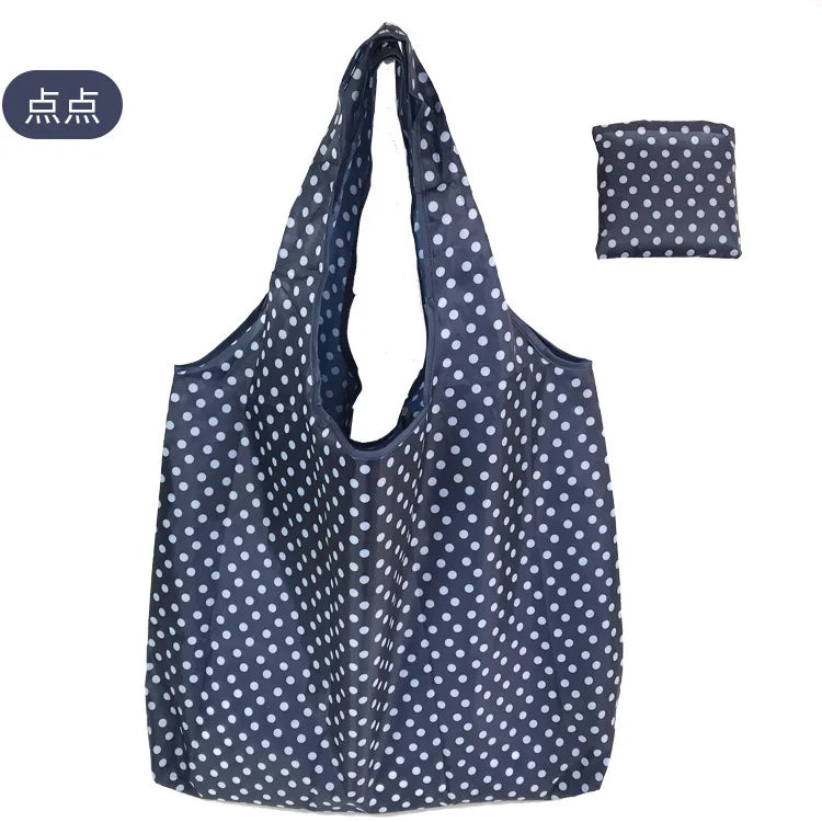 Large Foldable Reusable Eco Bag - Shoulder Shopping Tote Pouch for Grocery, Beach Toy Storage, Eco-friendly Package