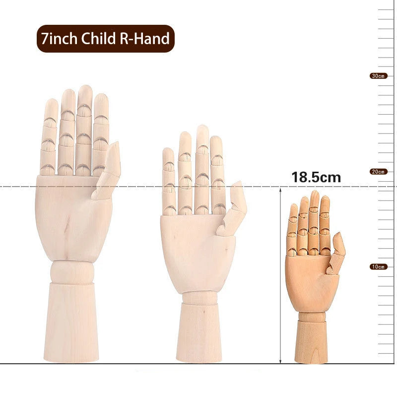 Wooden Hand Man Wood Drawing Mannequin Rotatable Modle Artist Movable Limbs Human Male Miniatures Figurines Decoration Crafts