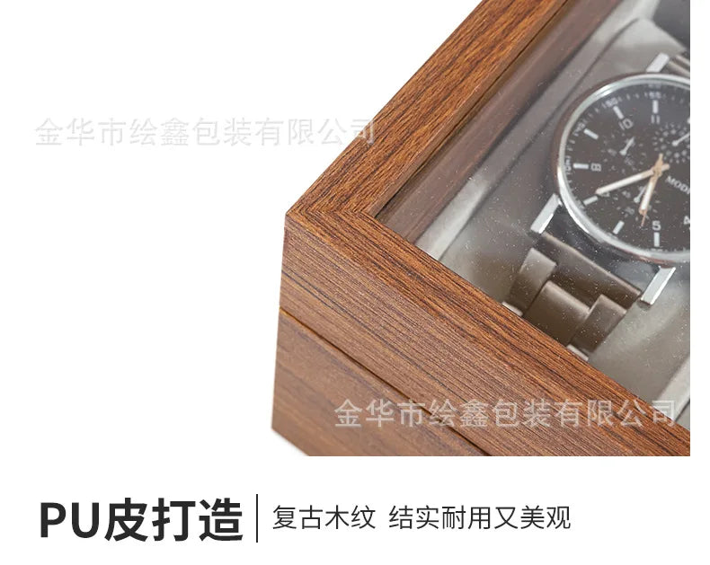 wooden watch storage and display box made of black walnut wood, multi-functional case for collecting watches, jewelry