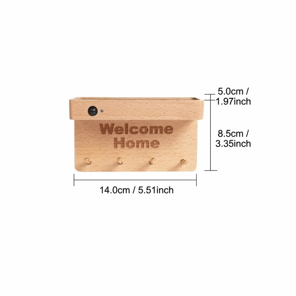 Wooden Material Motion Sensor Wall Light Sensitive Motion Detection Natural Wood Finish Night Lamp Battery Operated
