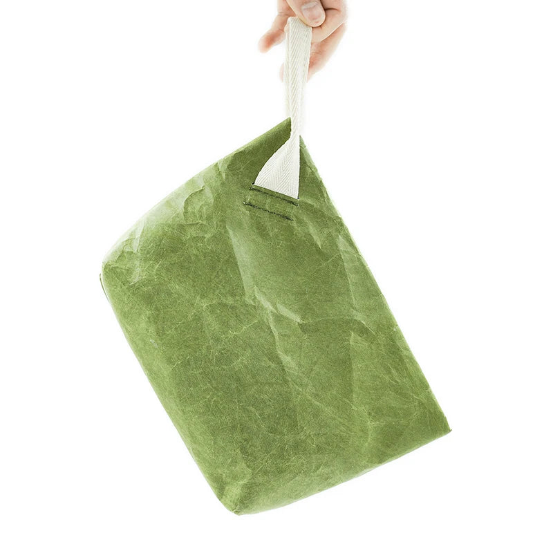 Eco - conscious & Fashion Cosmetic Bag Lightweight Durable Retro Paper Makeup Bag A Good Travel Companion