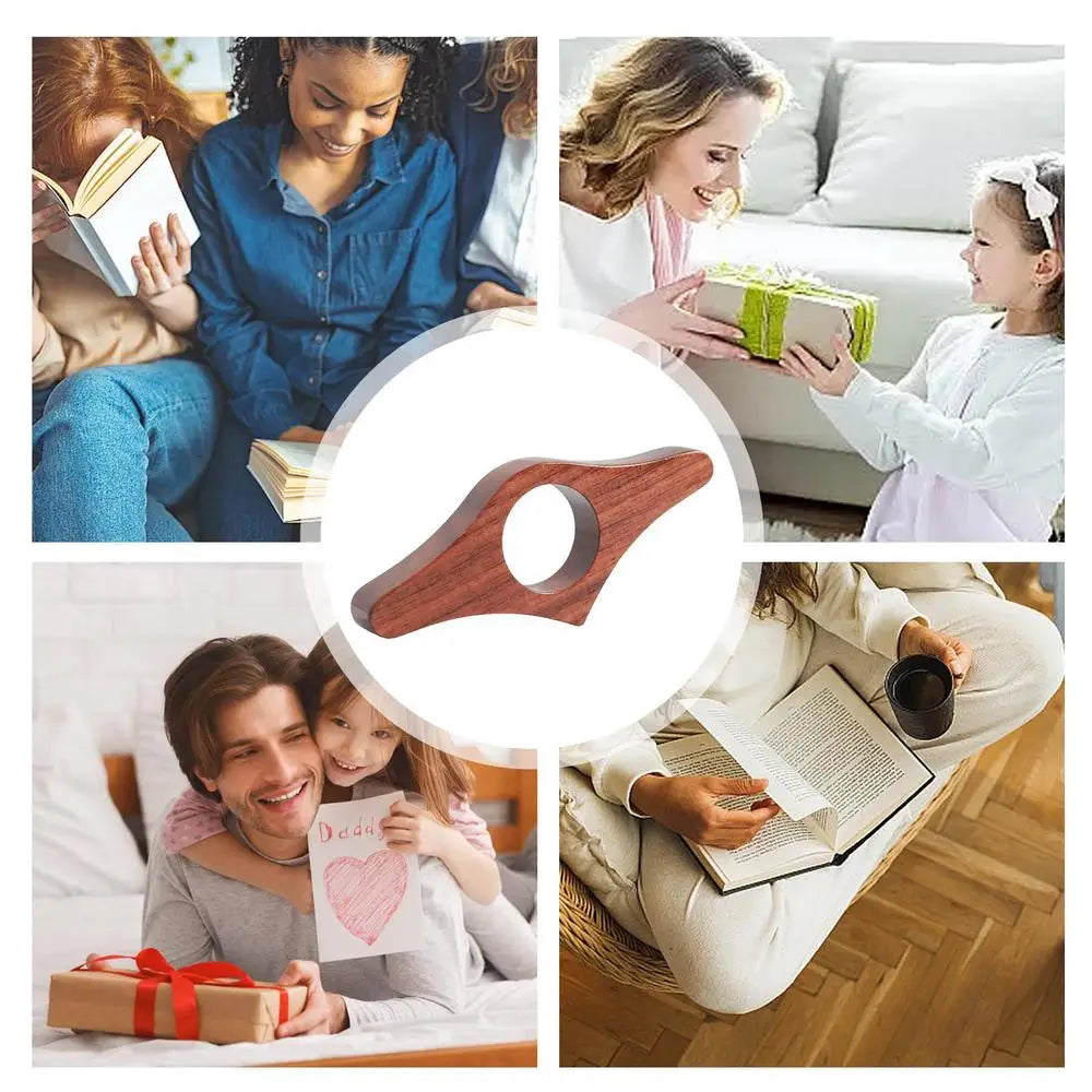 Wooden Thumb Bookmark Thumb Book Page Support Wooden Book Finger Page Holder Reading Aids Book Accessories Tools For Reading