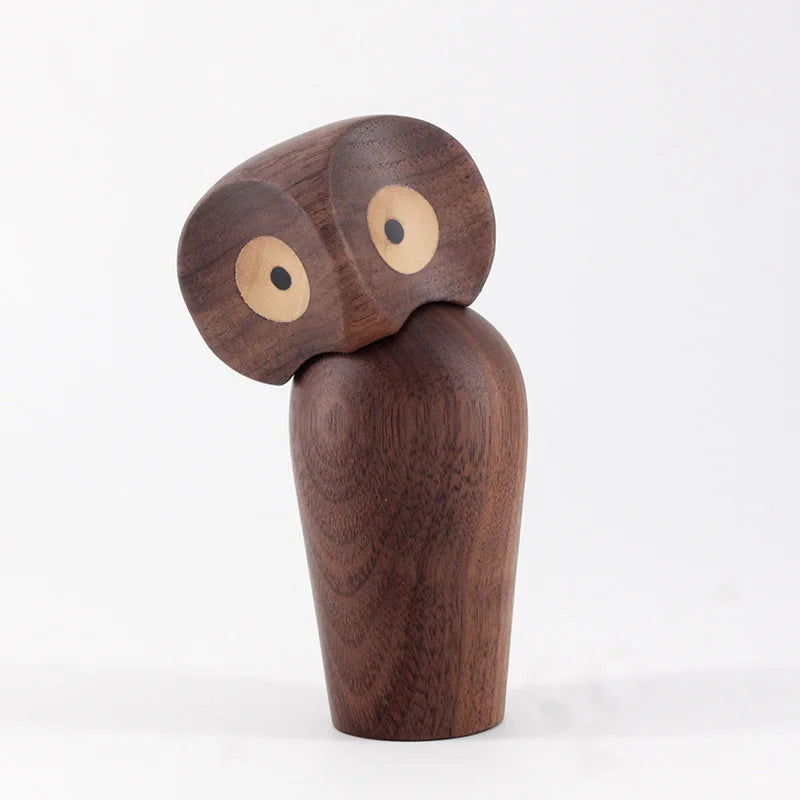 Wooden Owl Decorations, Gifts, Creative Home Decor Accessories, Decorative Figurines, Modern Miniature Sculptures
