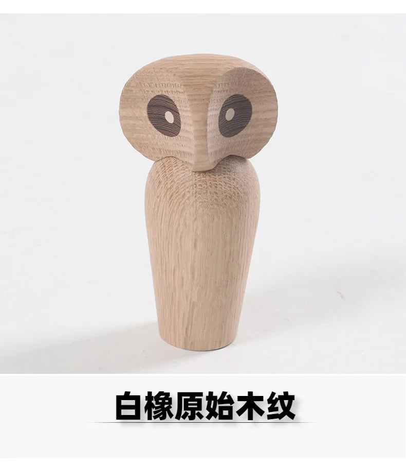 Wooden Owl Decorations, Gifts, Creative Home Decor Accessories, Decorative Figurines, Modern Miniature Sculptures