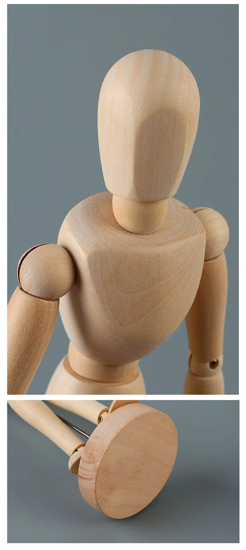 Wooden Hand Man Wood Drawing Mannequin Rotatable Modle Artist Movable Limbs Human Male Miniatures Figurines Decoration Crafts