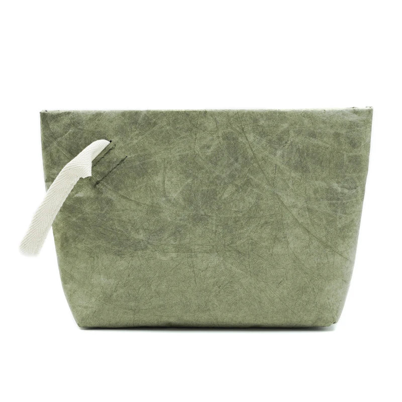 Eco - conscious & Fashion Cosmetic Bag Lightweight Durable Retro Paper Makeup Bag A Good Travel Companion