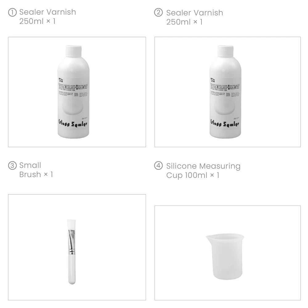 Glitter Acrylic Gloss Sealer Varnish Eco-friendly for Jesmonite Concrete Plaster Eco-friendly Acrylic Sealer Gloss Finish