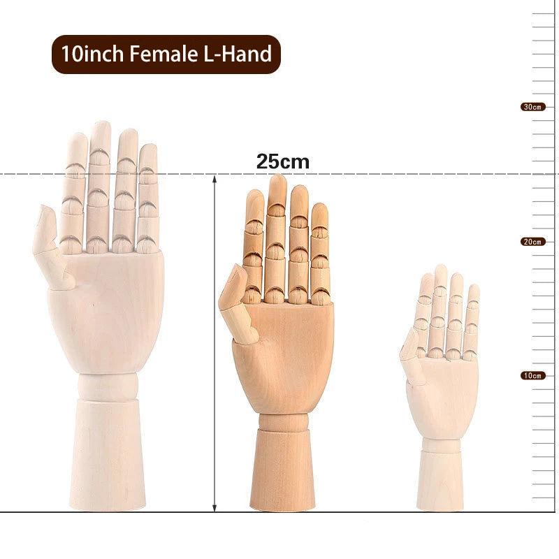 Wooden Hand Man Wood Drawing Mannequin Rotatable Modle Artist Movable Limbs Human Male Miniatures Figurines Decoration Crafts