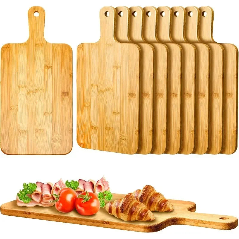 Bamboo Cutting Board with Handle Large Wooden Serving Board Kitchen Chopping Boards Charcuterie Board for Pizza Vegetables Meat