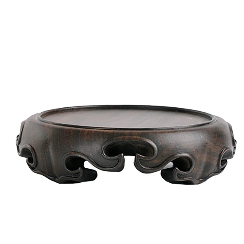 Wooden Pedestal Display Stand, Ebony Wood Carving, Handicraft, Decorative Base for Craft Tea Set, Teapot Plants, Ornaments Dis