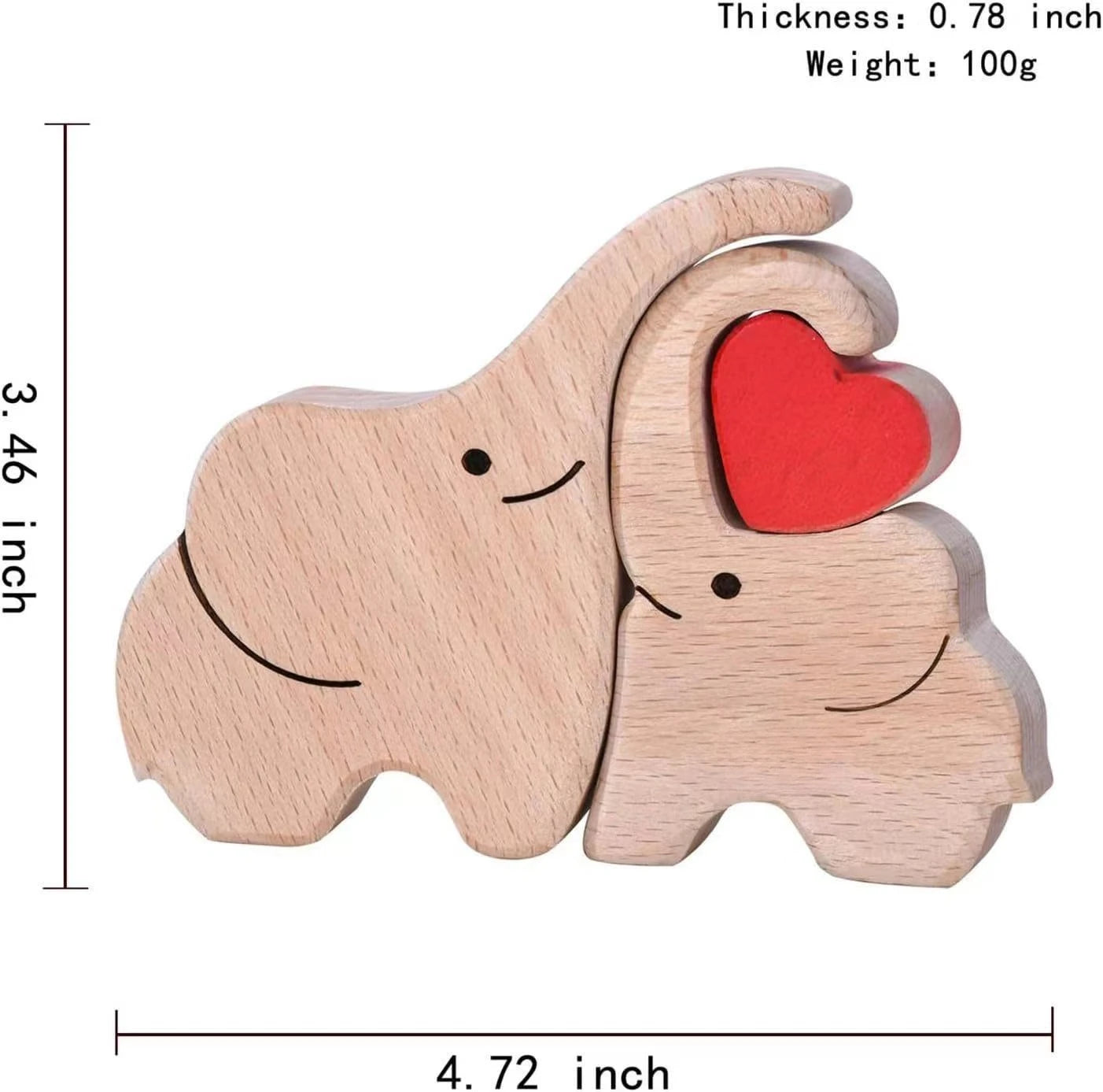 Wooden Elephant Family Statue - Home Decoration Craft Ideal for Living Room Desktop Ornament Puzzle Design Perfect Festival Gift