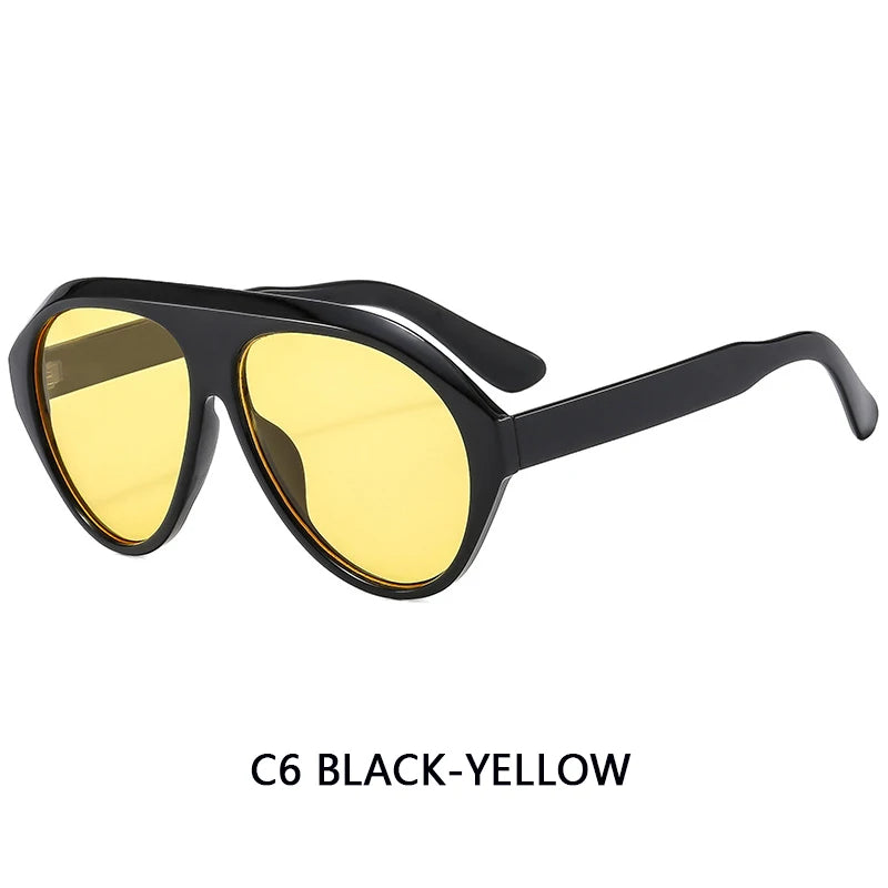 Large Frame Pilot Sunglasses Unisex Oversize Fashion Brown Sunglasses Brand Design Winter Eyewear