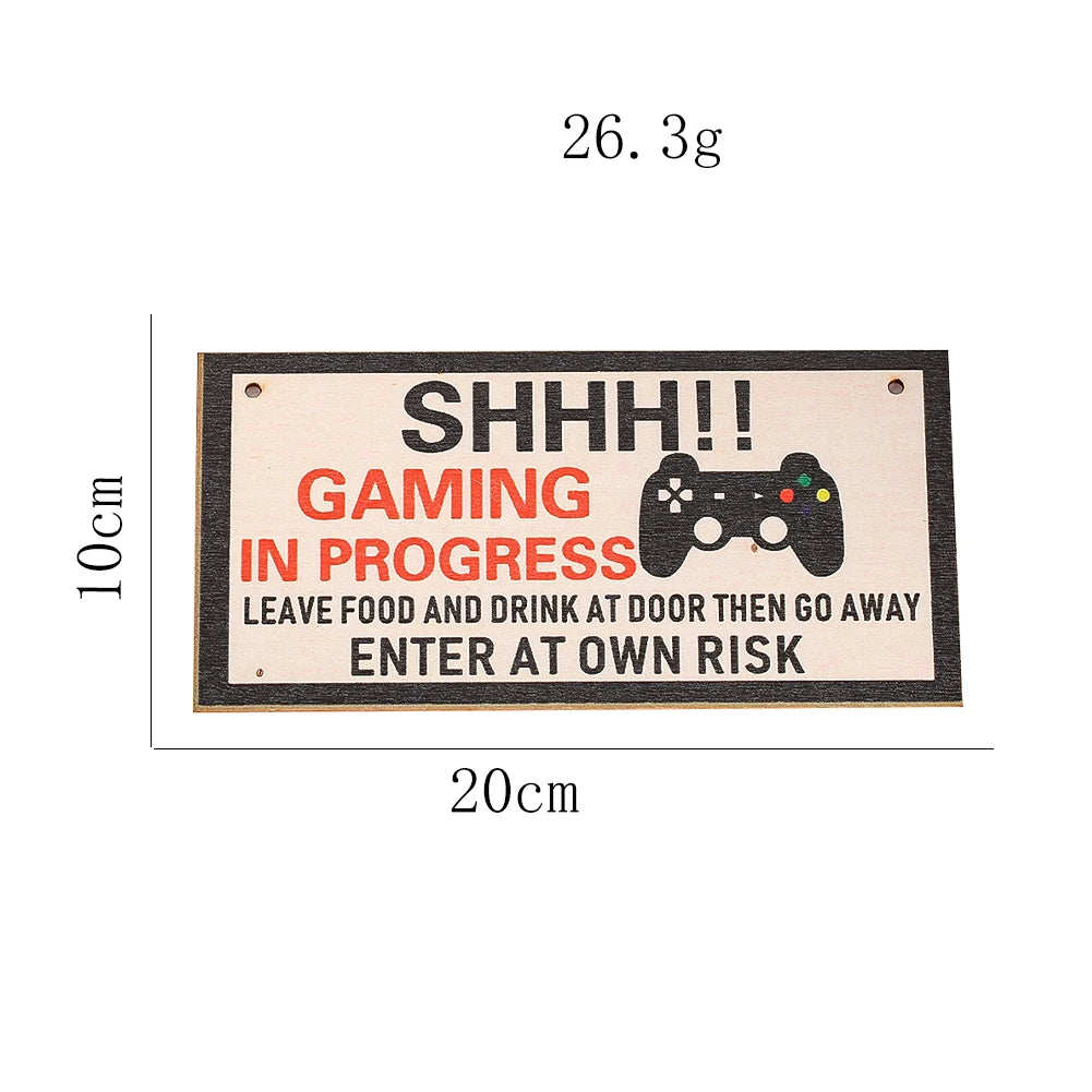 Wooden Notice Board Aesthetic Room Decor Home Wall Hanging Player Game Warning Sign Room Decoration DIY Friendship Pendant Gift