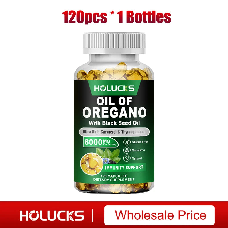 Organic Oil of Oregano Supplement, Promote Digestion, Enhance Vitality & Energy, Support Immune, Antioxidant, for Overall Health