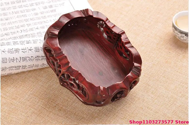 Natural Solid Wood Display Stand for Incense Burner Sculpture Figurine Handicraft Home Decor Display Base Vase Holder