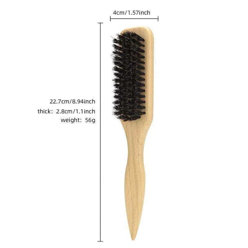 Bamboo Handle Wild Boar Bristle Brush–Anti-static,Detangling,Styling Comb for Smooth,Voluminous Hair–Unisex,Scalp Massage Brush