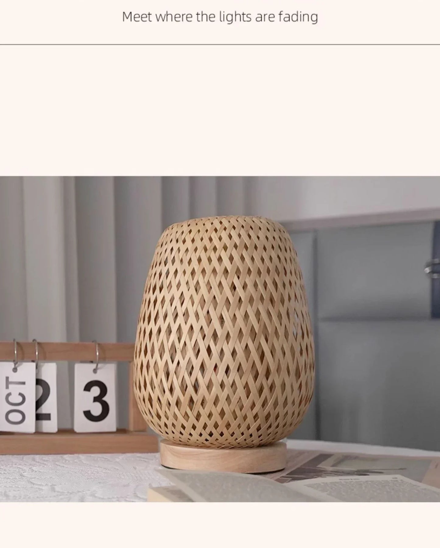 Bamboo Woven lamp Simple Bedroom Study Table Lamp Bedside Table Lamp Bamboo art Warm Decoration Desktop Decoration Table Lamp