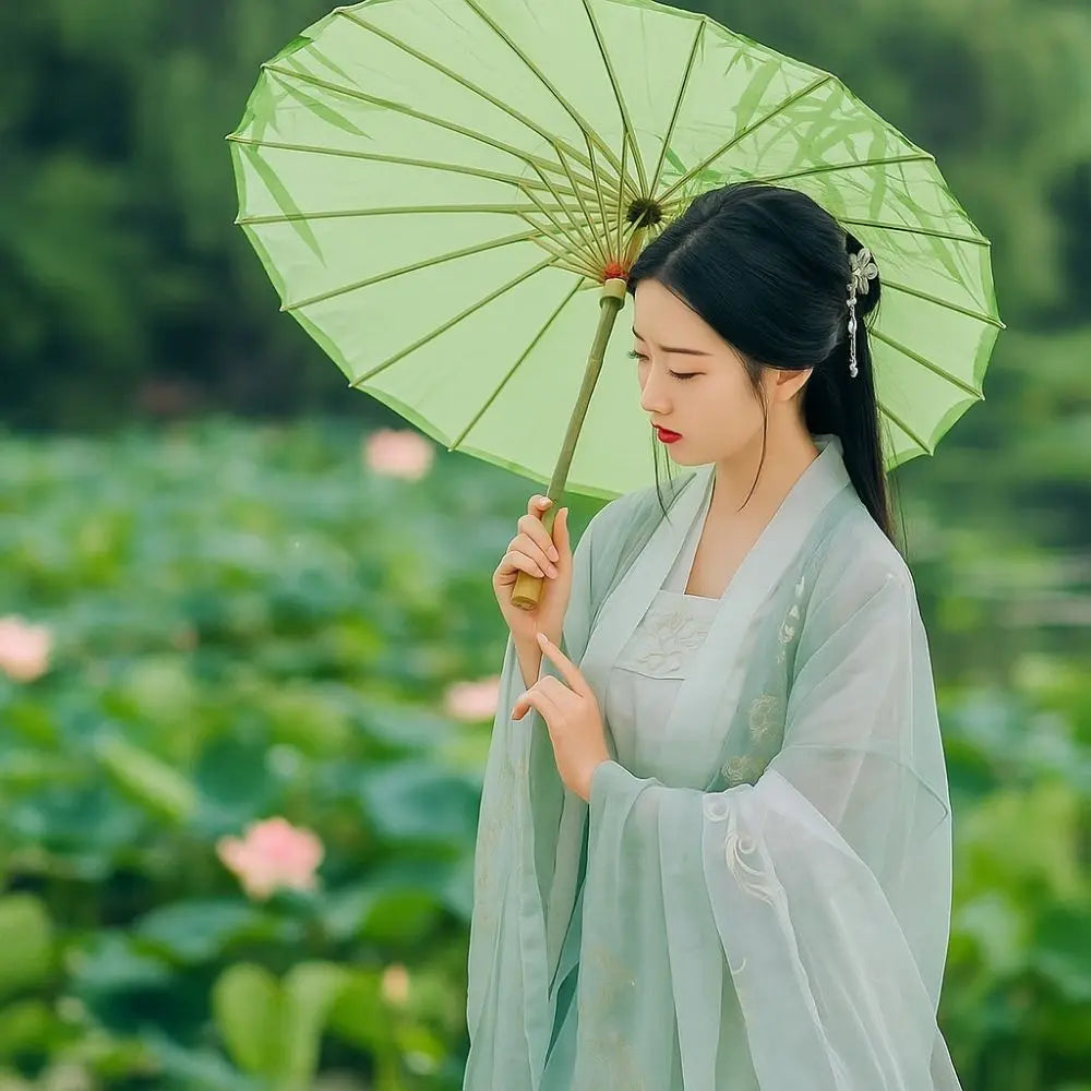 Bamboo Oil Paper Umbrella Chinese Style Handmade Hanfu Umbrella Rainproof Classical Ancient Dance Umbrella Photograph Prop