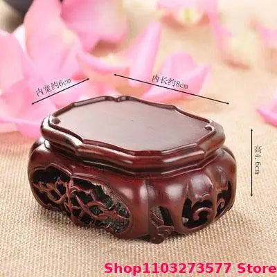 Natural Solid Wood Display Stand for Incense Burner Sculpture Figurine Handicraft Home Decor Display Base Vase Holder