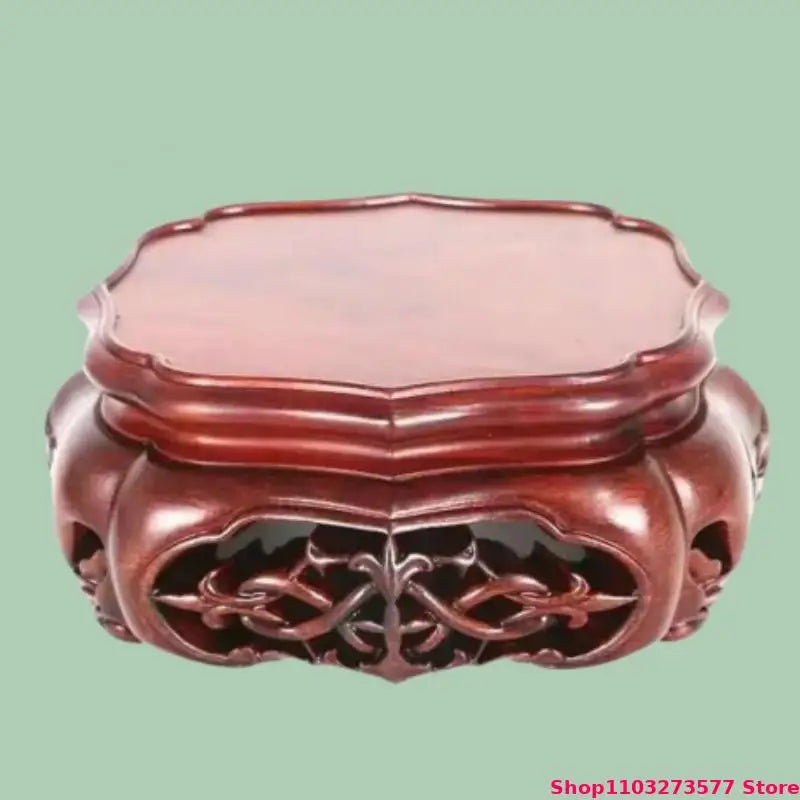 Natural Solid Wood Display Stand for Incense Burner Sculpture Figurine Handicraft Home Decor Display Base Vase Holder