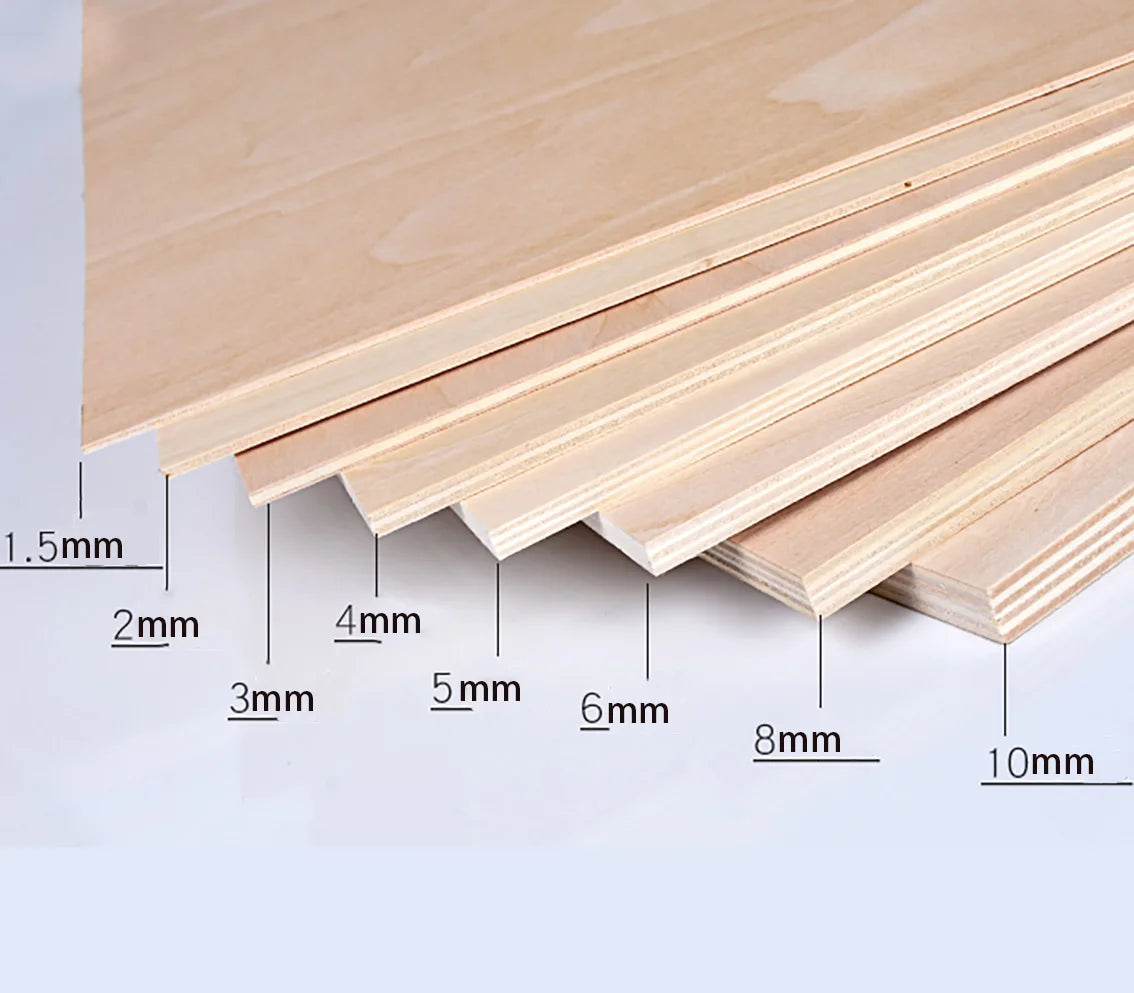 Basswood Board Thickness 1.5mm/2mm/3mm/4mm/5mm-10mm Model Craft Sheet Material for DIY Model Building Carving Part Accessories