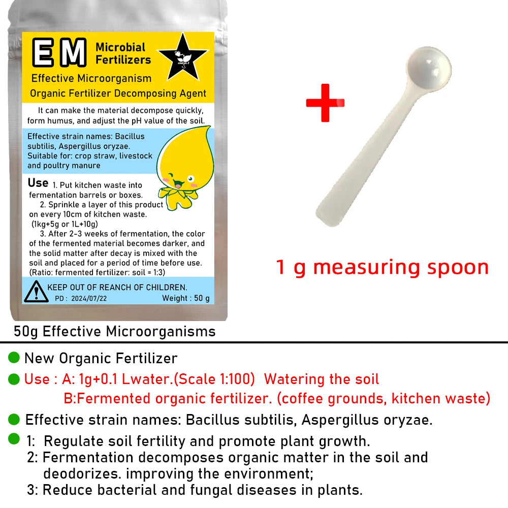 50g EM Effective Microorganisms Organic Fertilizer Compost Fermentation Bran Kitchen Waste Provides Organic Matter To The Soil