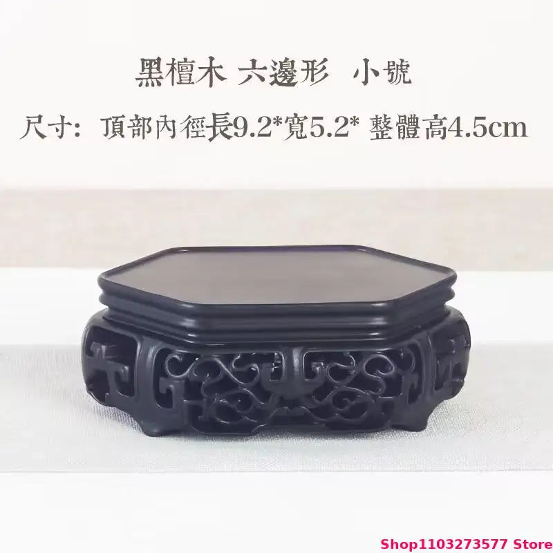 Natural Solid Wood Display Stand for Incense Burner Sculpture Figurine Handicraft Home Decor Display Base Vase Holder