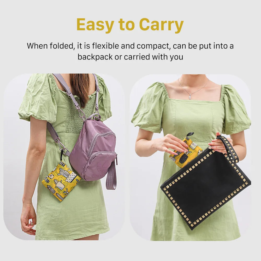 Large Foldable Reusable Eco Bag - Shoulder Shopping Tote Pouch for Grocery, Beach Toy Storage, Eco-friendly Package