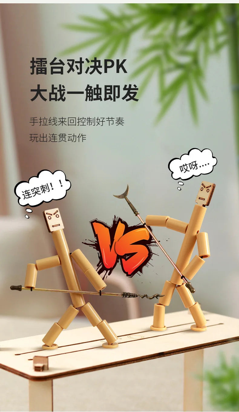Bamboo Man Two-player Battle Games Toy DIY Toy Parent-Child Games Desktop Anti-stress Interactive Toys Desktop Battle Board Game