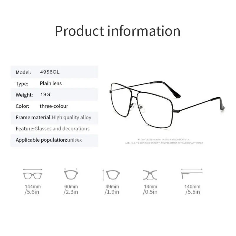 Ultralight Unisex Clear Glasses Oversized Frame Women Anti-blue Light Transparent  Anti-radiation Eyewear Flat Mirror Eyeglass