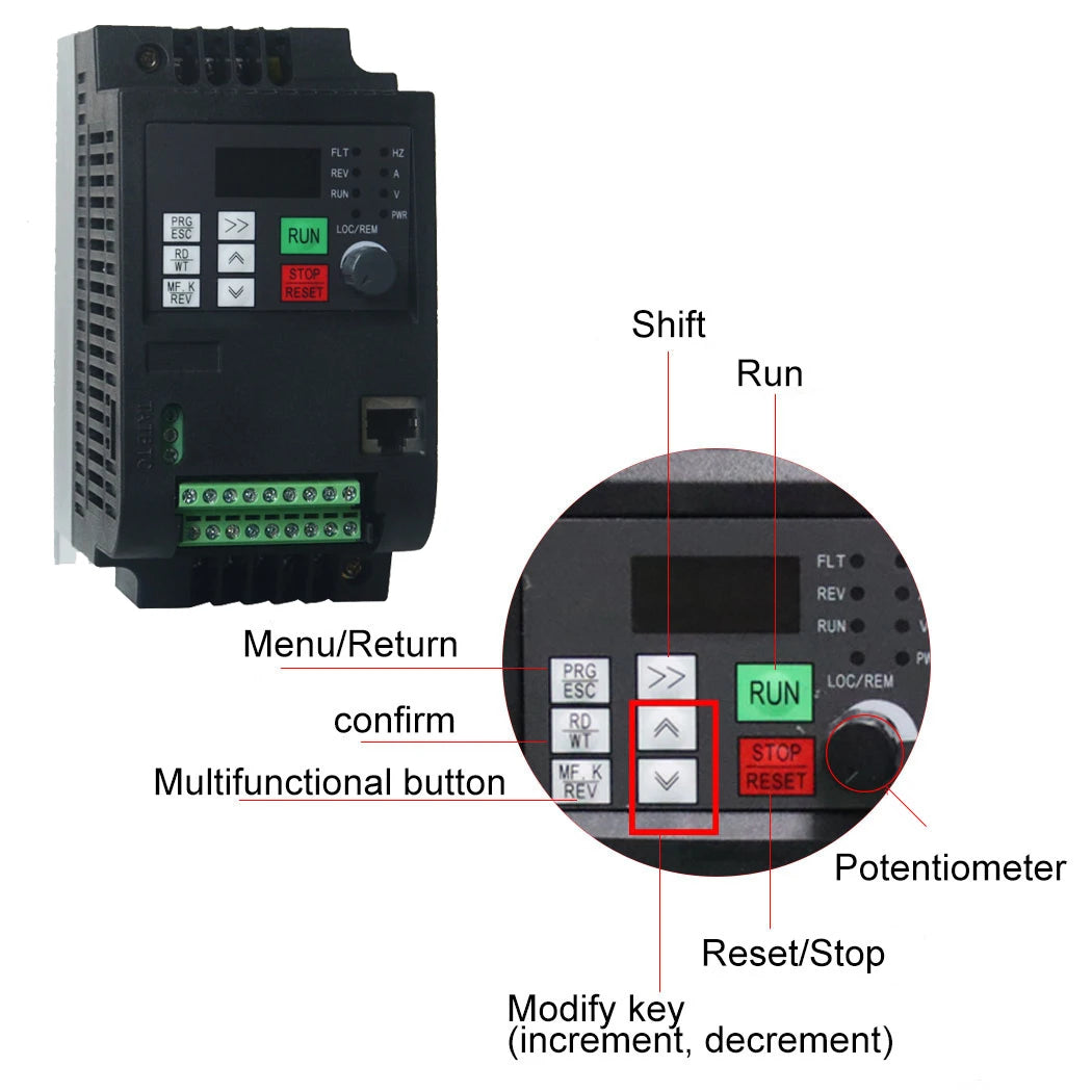 Ecogoo 2.2KW/4KW/5.5KW/7.5KW/11KW 220V single-phase input to 380V three-phase output variable frequency inverter