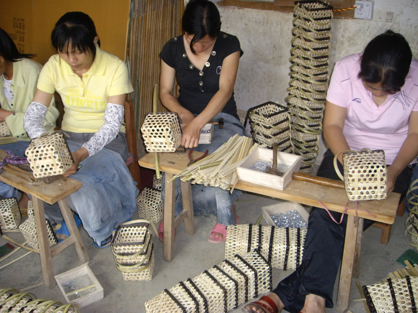 Bamboo Horns Hand Weaving Storage Basket Handicrafts Plant Weaving Storage Ornaments Horn Bamboo Basket Fruit Bread Food Saving