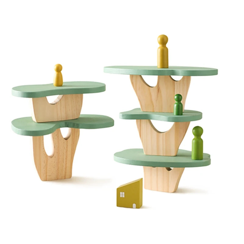 Wooden Forest Blocks Place Toy Wooden Geometric Animal Scene Placement Game Fine Educational Toy For Babies Baby Room Home Decor