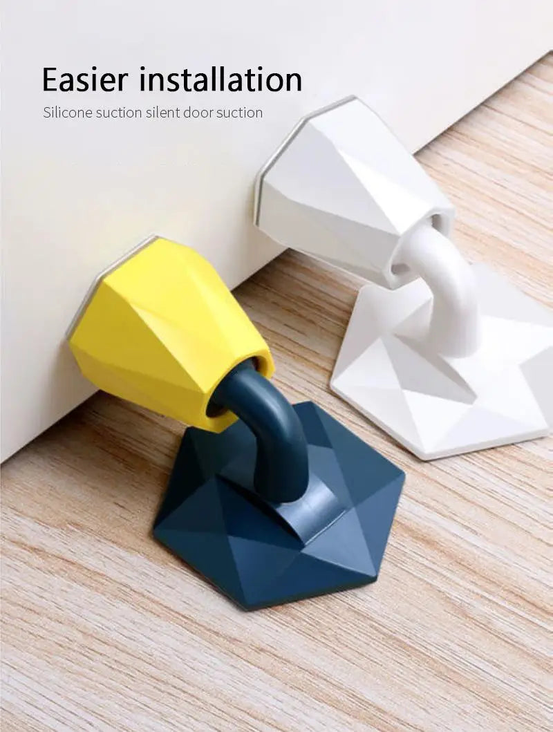 Mute Silicone Door Stopper Self Adhesive Door Stops Door Wall Buffer Protector Safety Tool Bumper Door Pads Door Rear Retainer