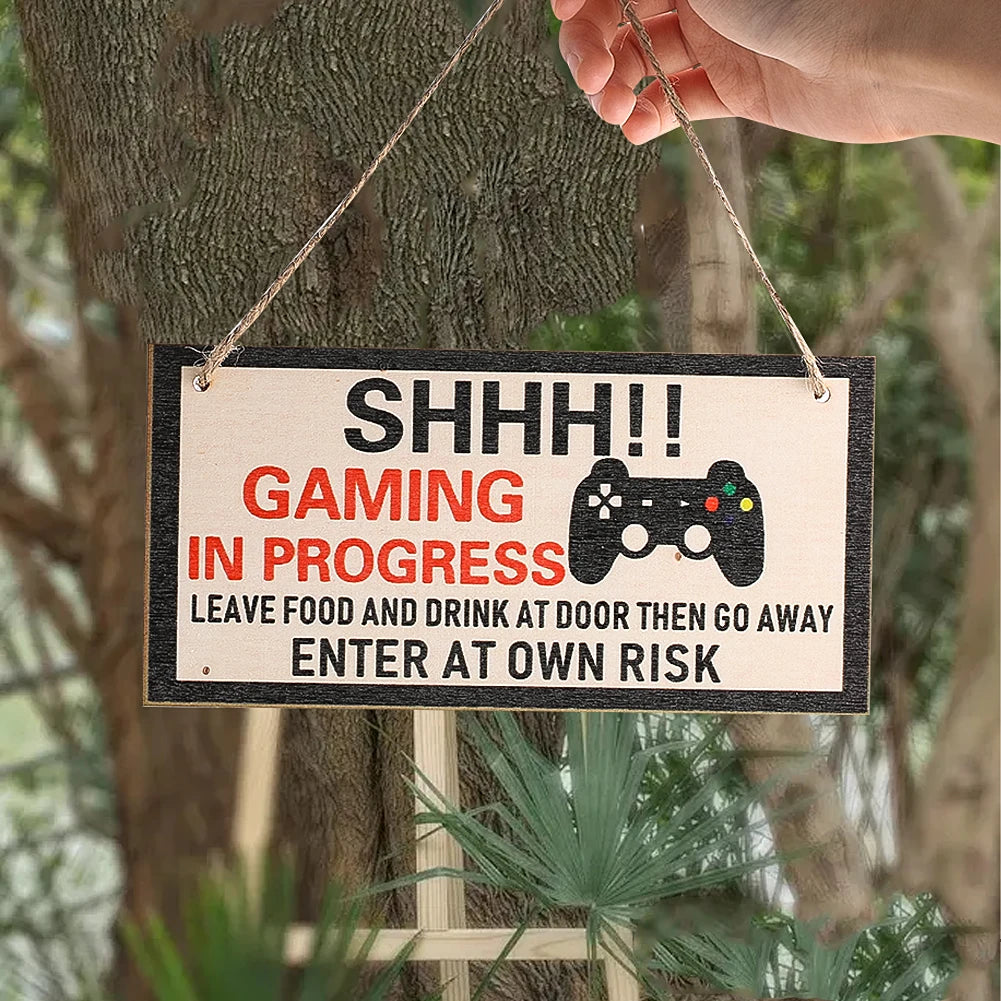 Wooden Notice Board Aesthetic Room Decor Home Wall Hanging Player Game Warning Sign Room Decoration DIY Friendship Pendant Gift