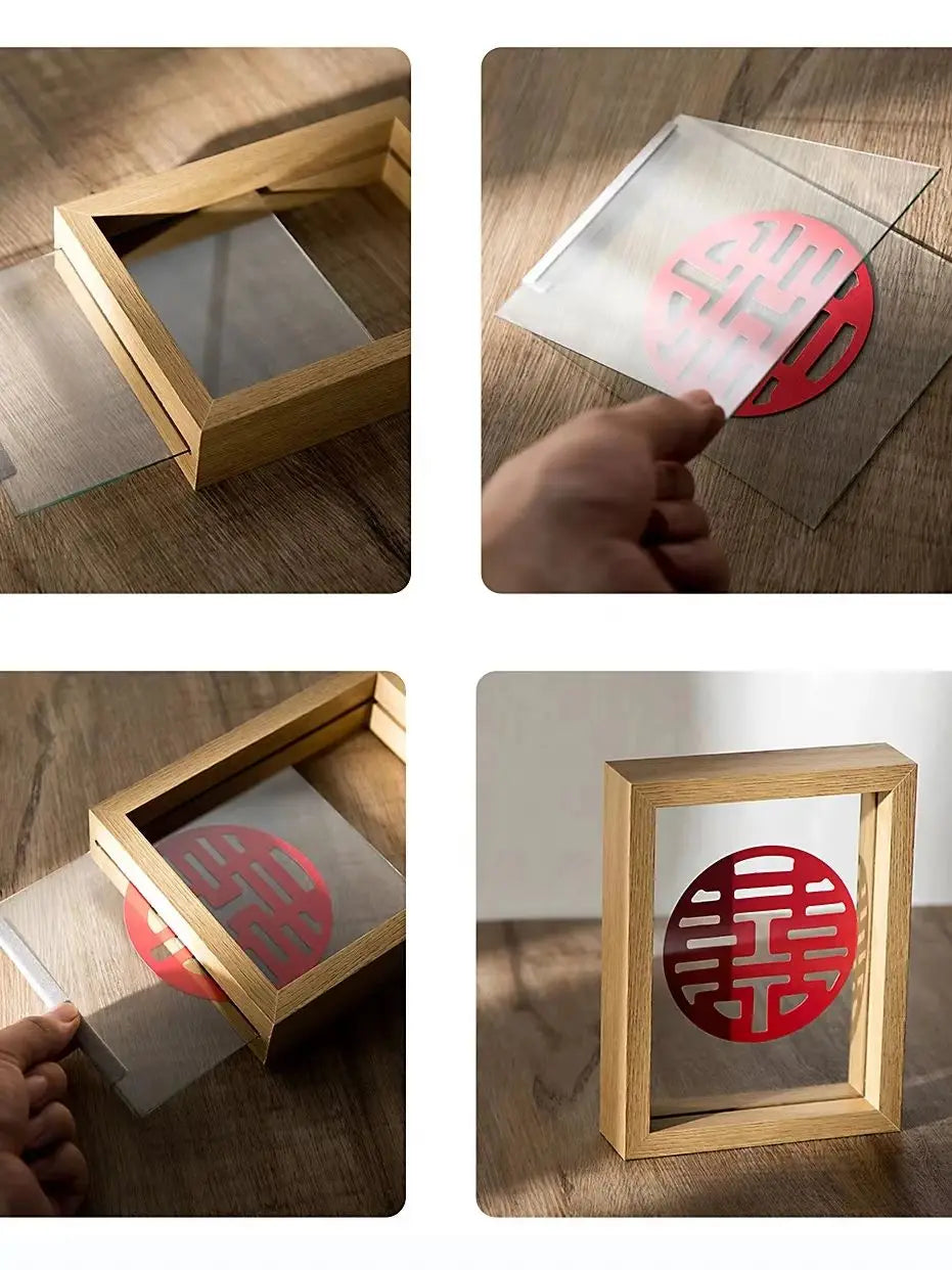 Wood Specimen Frame With Real Glass Photo Frame,Picture Frame For For Wedding Photo Picture Frame Desktop Photo Decor