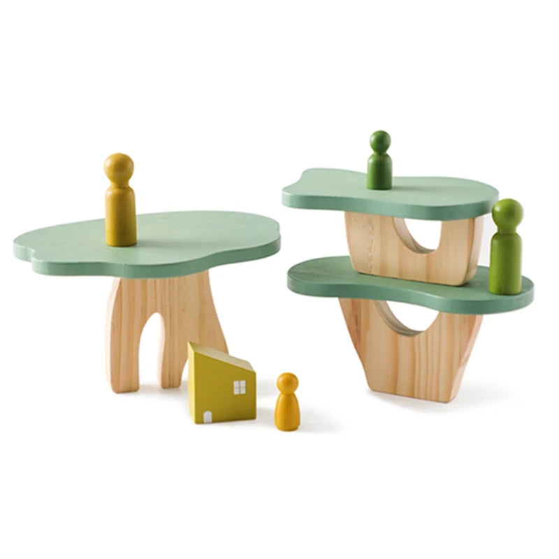 Wooden Forest Blocks Place Toy Wooden Geometric Animal Scene Placement Game Fine Educational Toy For Babies Baby Room Home Decor