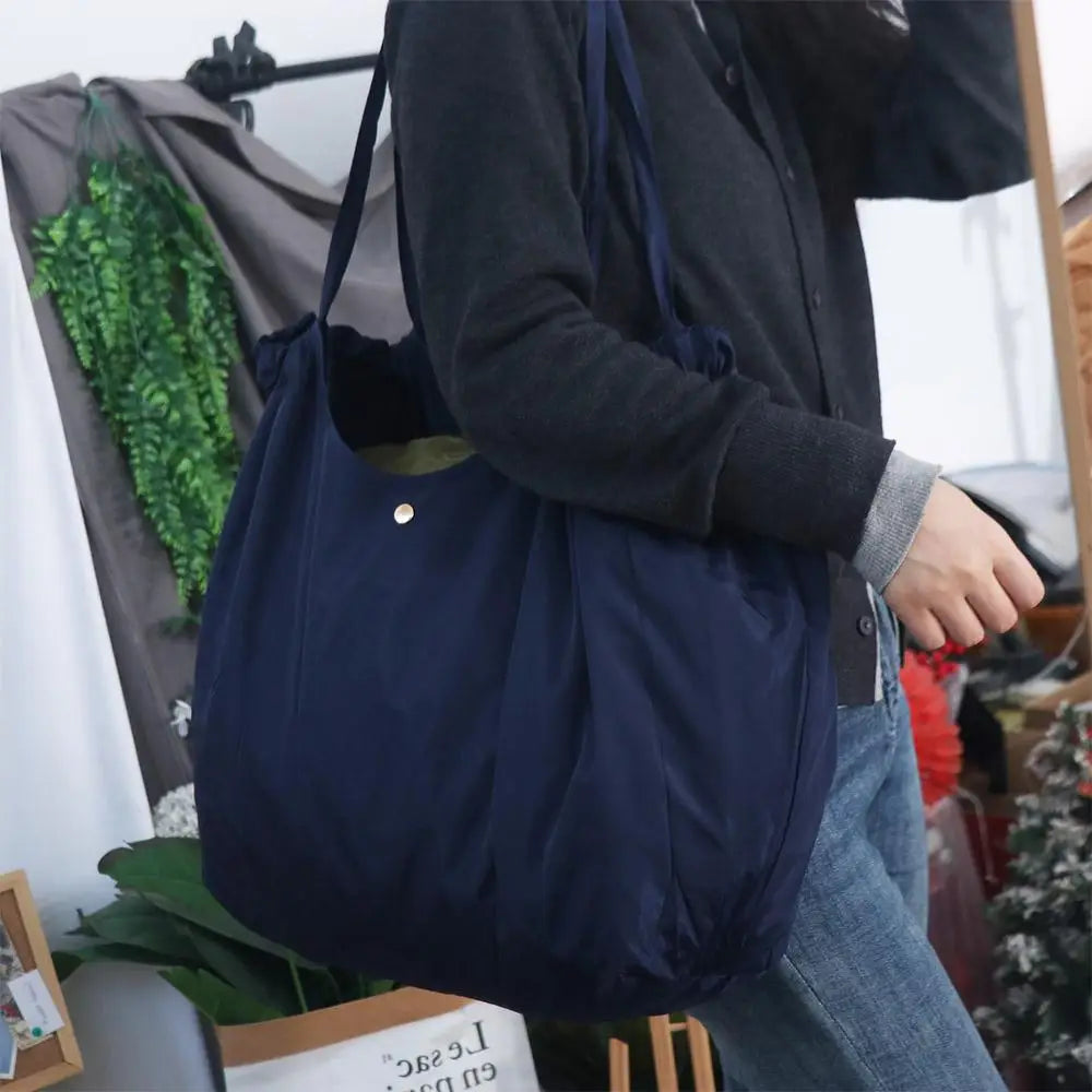 Handbag Folding Shopping Bag Large Capacity Portable Foldable Eco Bag Eco-Friendly Shoulder Pouch Grocery Storage Bag Shopping