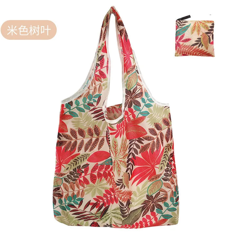 Large Foldable Reusable Eco Bag - Shoulder Shopping Tote Pouch for Grocery, Beach Toy Storage, Eco-friendly Package