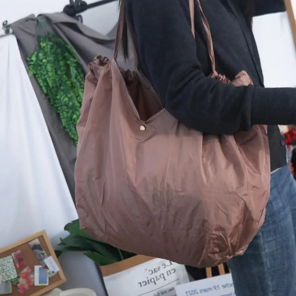 Handbag Folding Shopping Bag Large Capacity Portable Foldable Eco Bag Eco-Friendly Shoulder Pouch Grocery Storage Bag Shopping