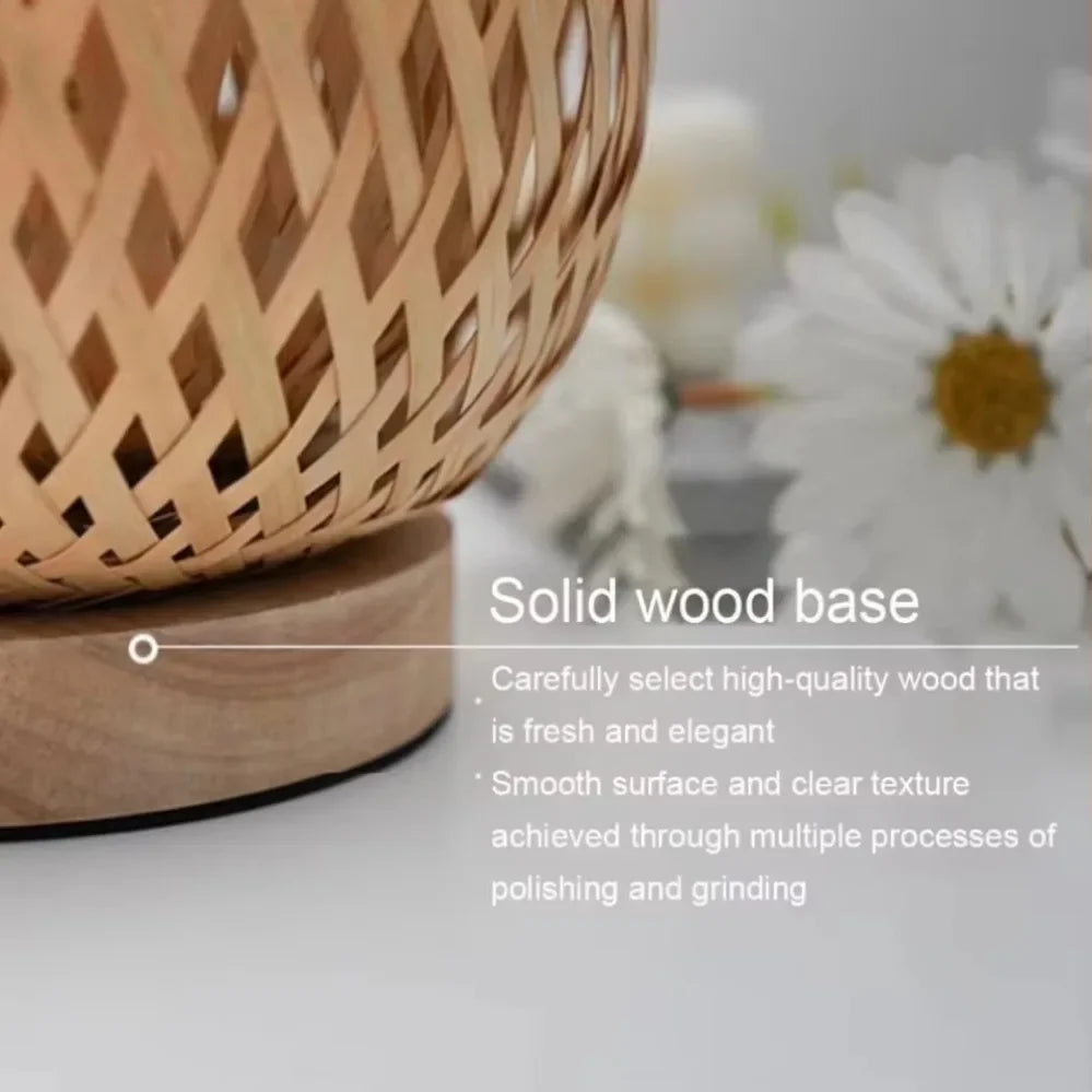 Bamboo Woven lamp Simple Bedroom Study Table Lamp Bedside Table Lamp Bamboo art Warm Decoration Desktop Decoration Table Lamp