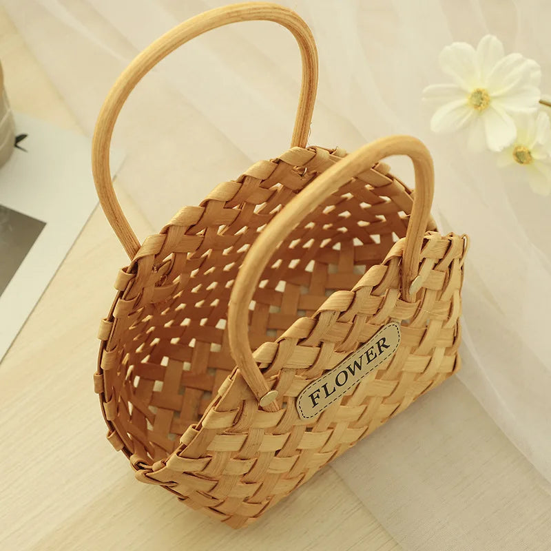 Girl Basket Wicker Baskets Wicker Or Bamboo Baskets Cachepot For Flowers Bamboo Basket Decorative Flower Baskets Decorative